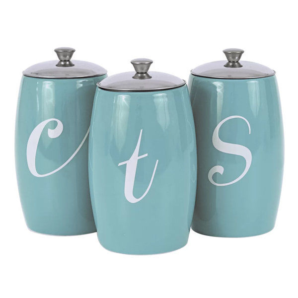 Olive green tea store coffee sugar canisters